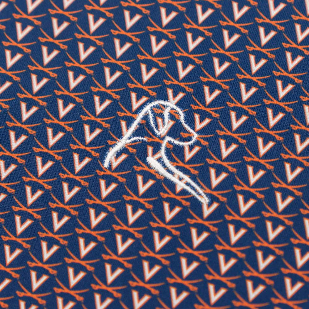 The UVA V-Sabre Men's Short Sleeve Collegiate Polo Admiral Navy