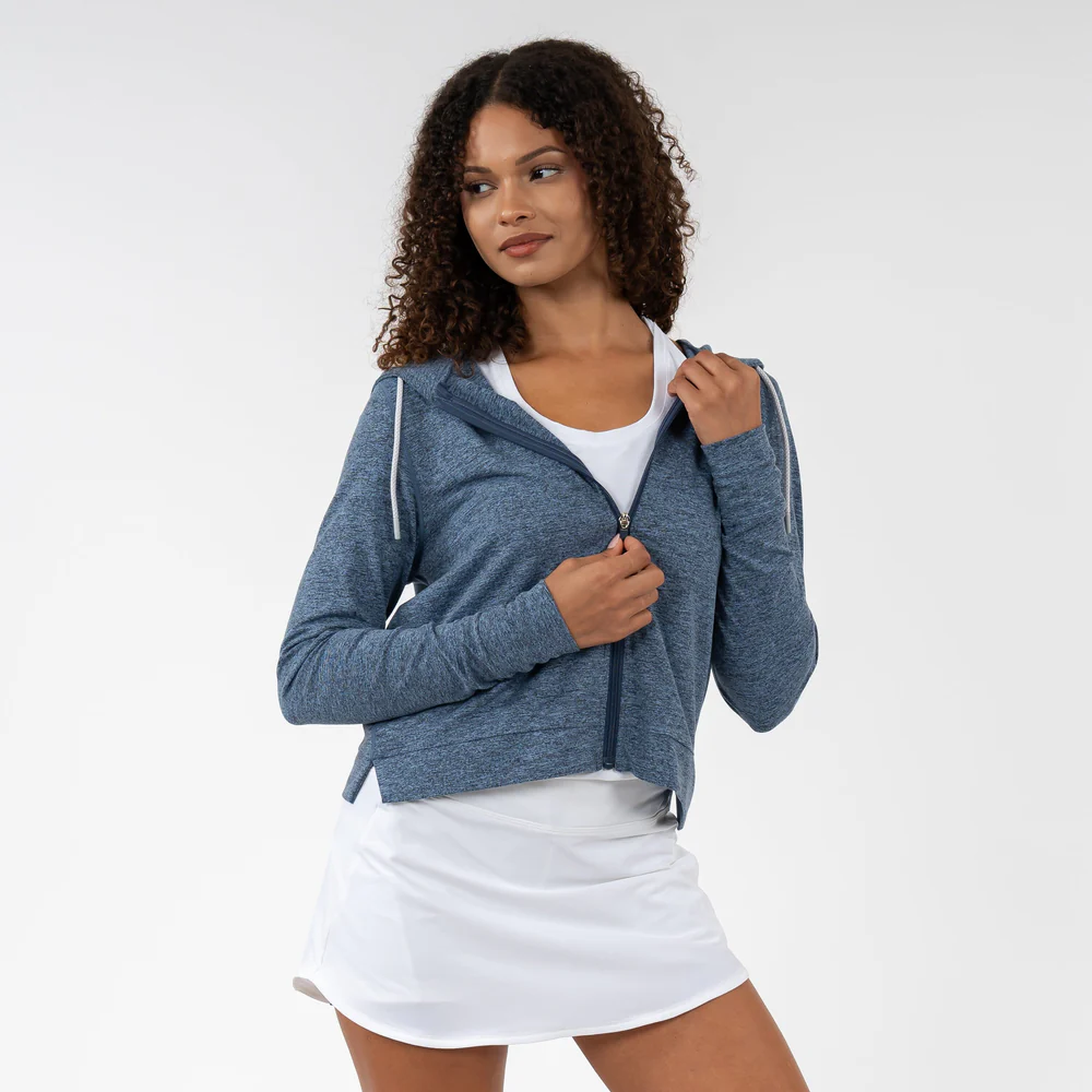 Tempo Performance Full-Zip Hoodie Women's Tempo Performance Full-Zip Hoodie Heather - Zone Blue