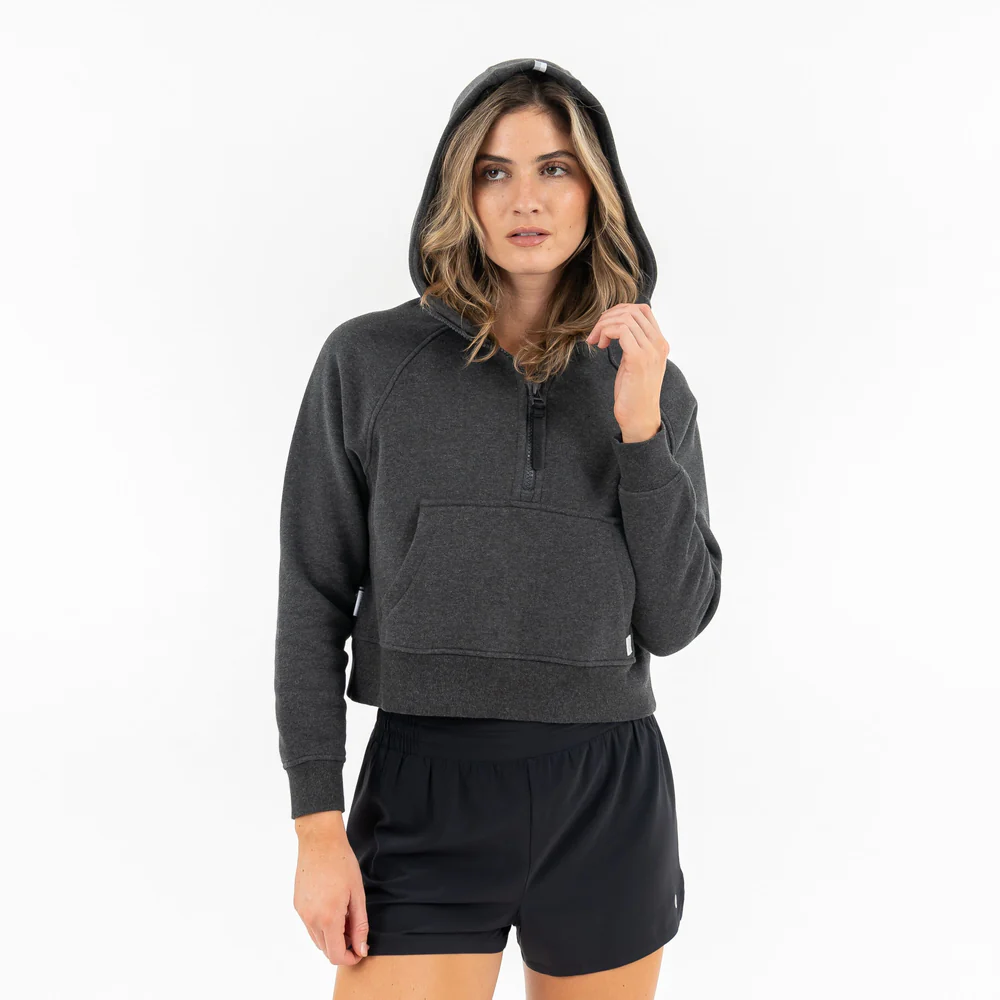 Clarity Half-Zip Hoodie Women's Clarity Half-Zip Hoodie Heather - Midnight Black