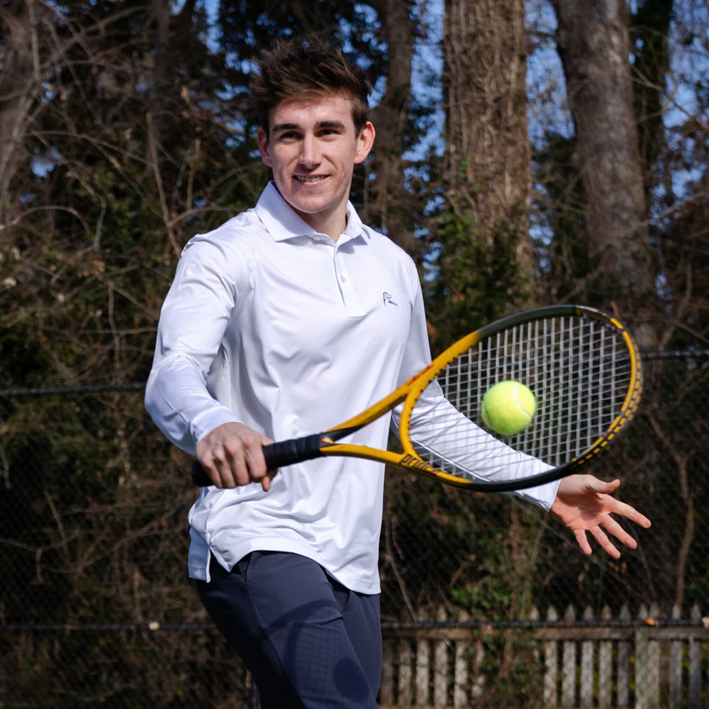 Solid Men's Long Sleeve Performance Polo