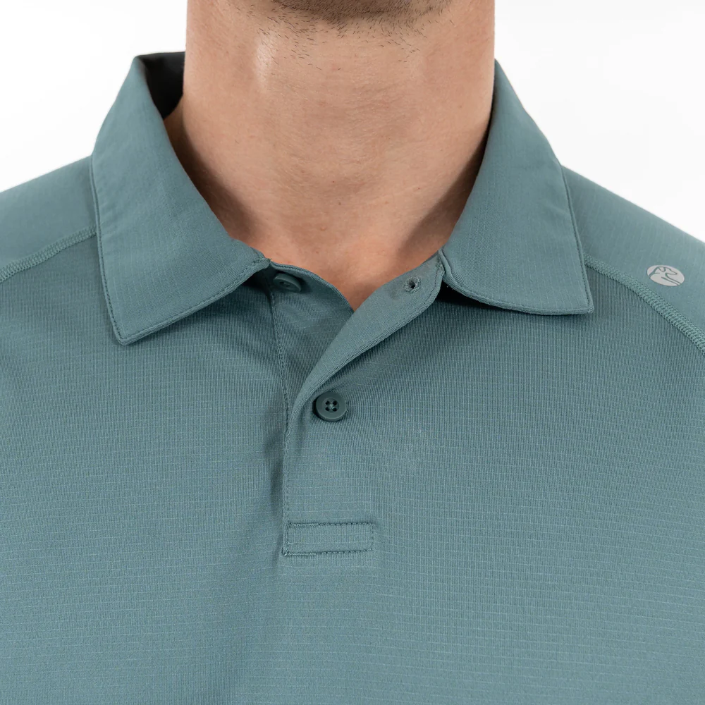Blitz Tech Polo Men's Short Sleeve Blitz Tech Polo Heather - Jungle Green/Dusty Pine