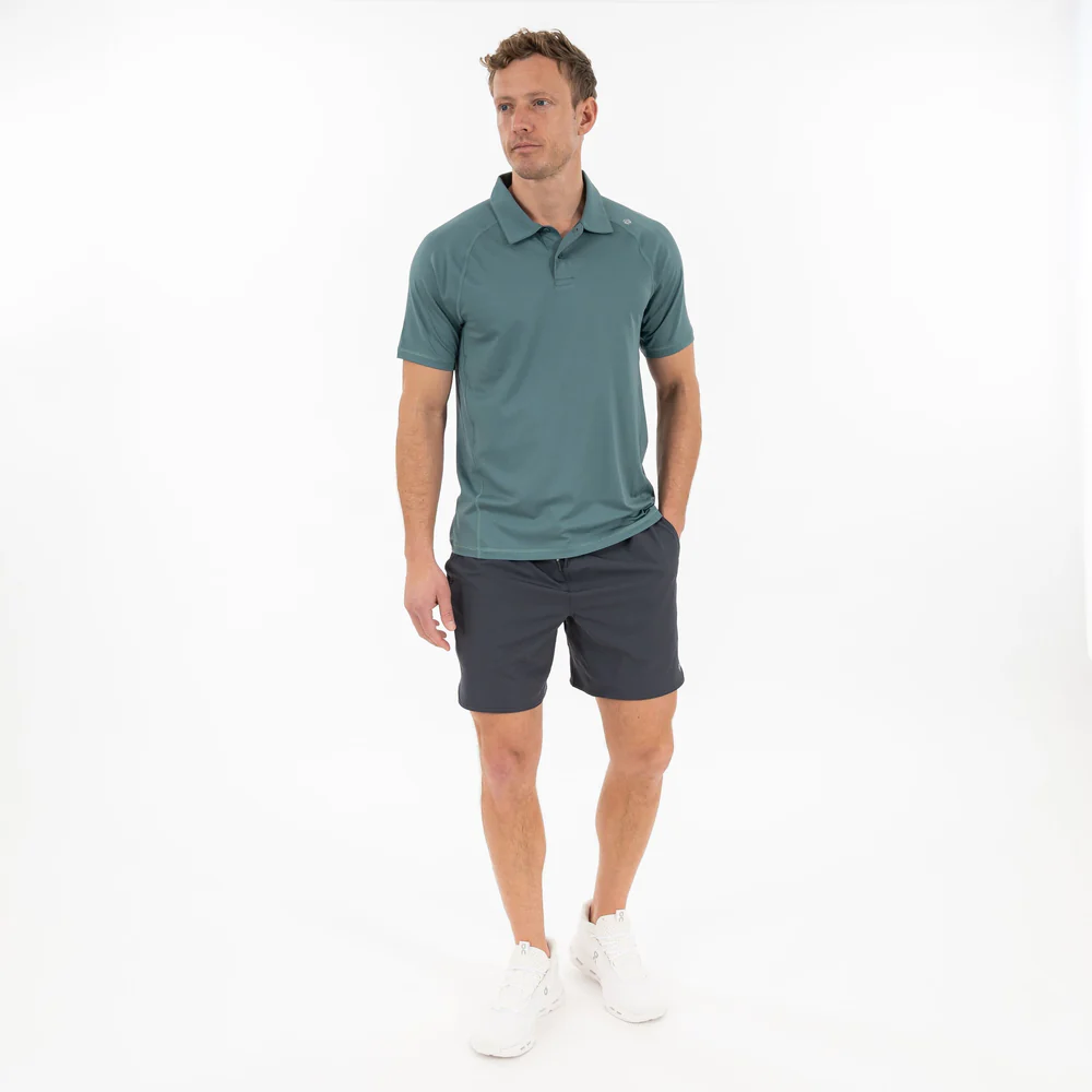 Blitz Tech Polo Men's Short Sleeve Blitz Tech Polo Heather - Jungle Green/Dusty Pine