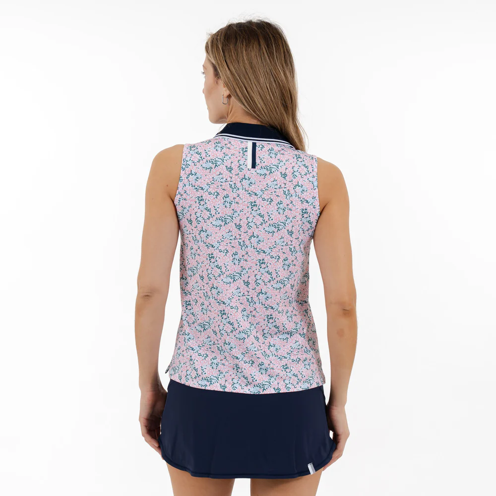 Brooke Sleeveless Performance Polo Women's Brooke Sleeveless Performance Polo The Fleur - White