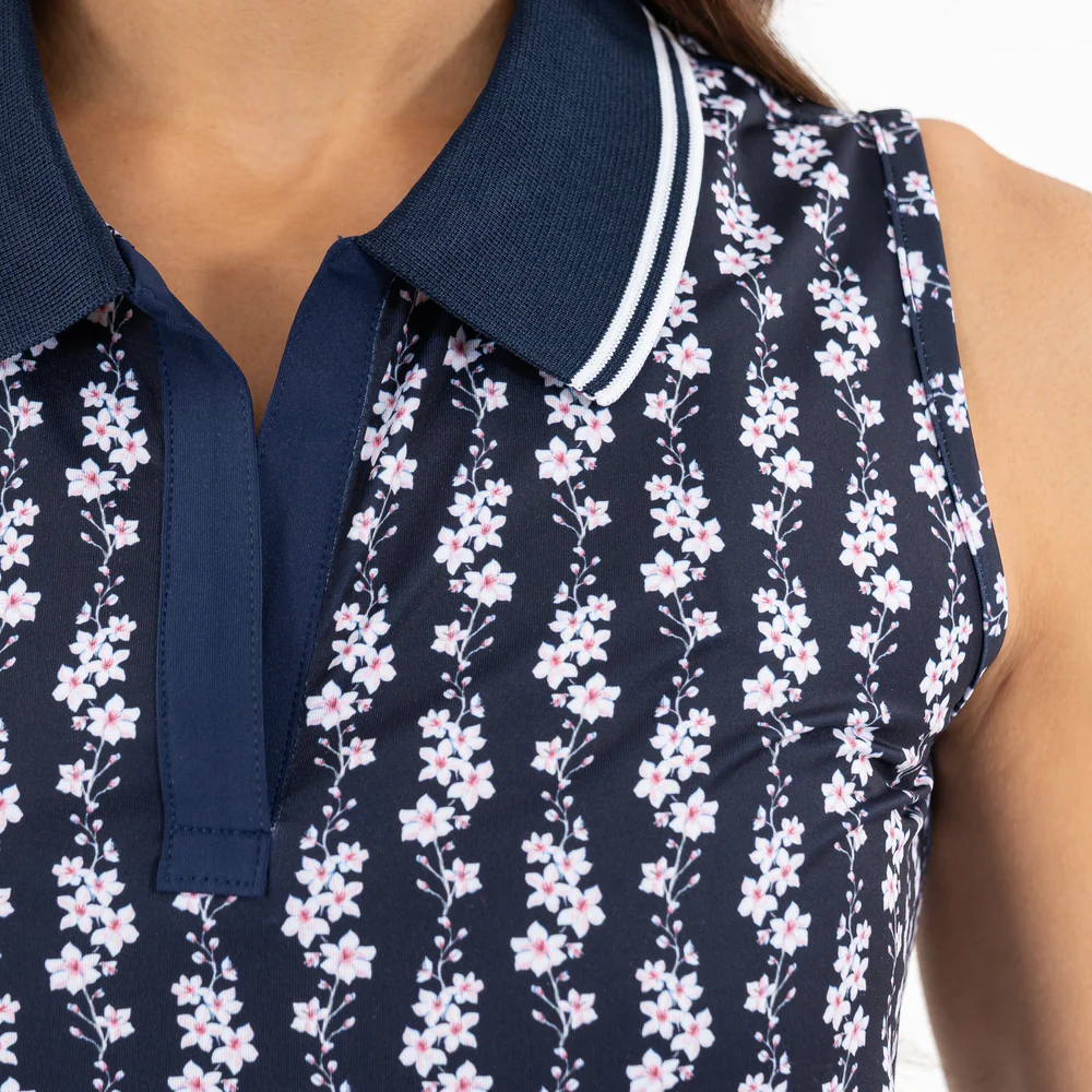 Brooke Sleeveless Performance Polo Women's Brooke Sleeveless Performance Polo The Blossom Bloom - Fleet Navy