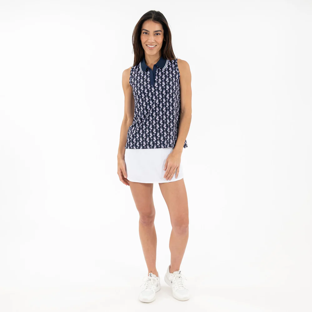 Brooke Sleeveless Performance Polo Women's Brooke Sleeveless Performance Polo The Blossom Bloom - Fleet Navy