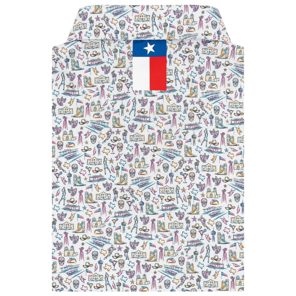 The Alamo City Men's Short Sleeve Performance Polo White