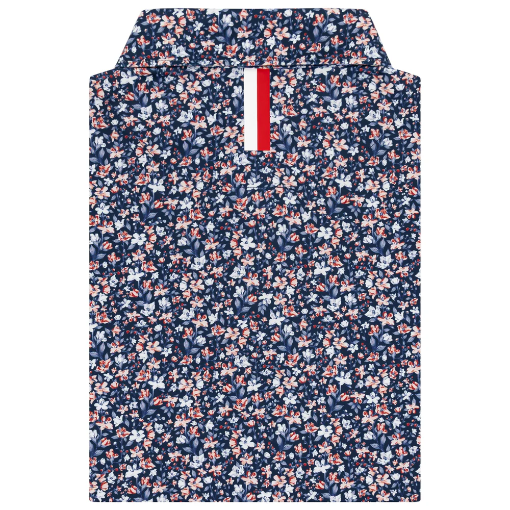The All American Floral Men's Short Sleeve Performance Polo Fleet Navy