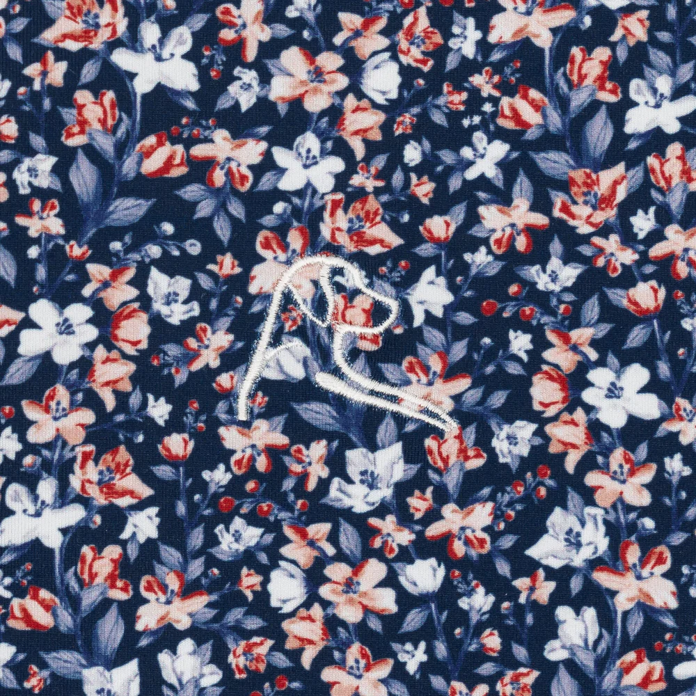 The All American Floral Men's Short Sleeve Performance Polo Fleet Navy