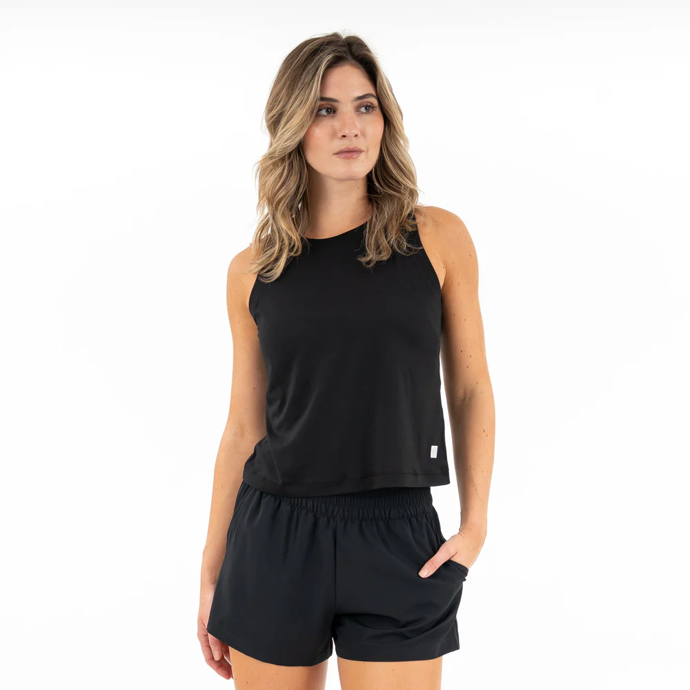 Drift Performance Crop Tank Women's Drift Crop Performance Tank Midnight Black