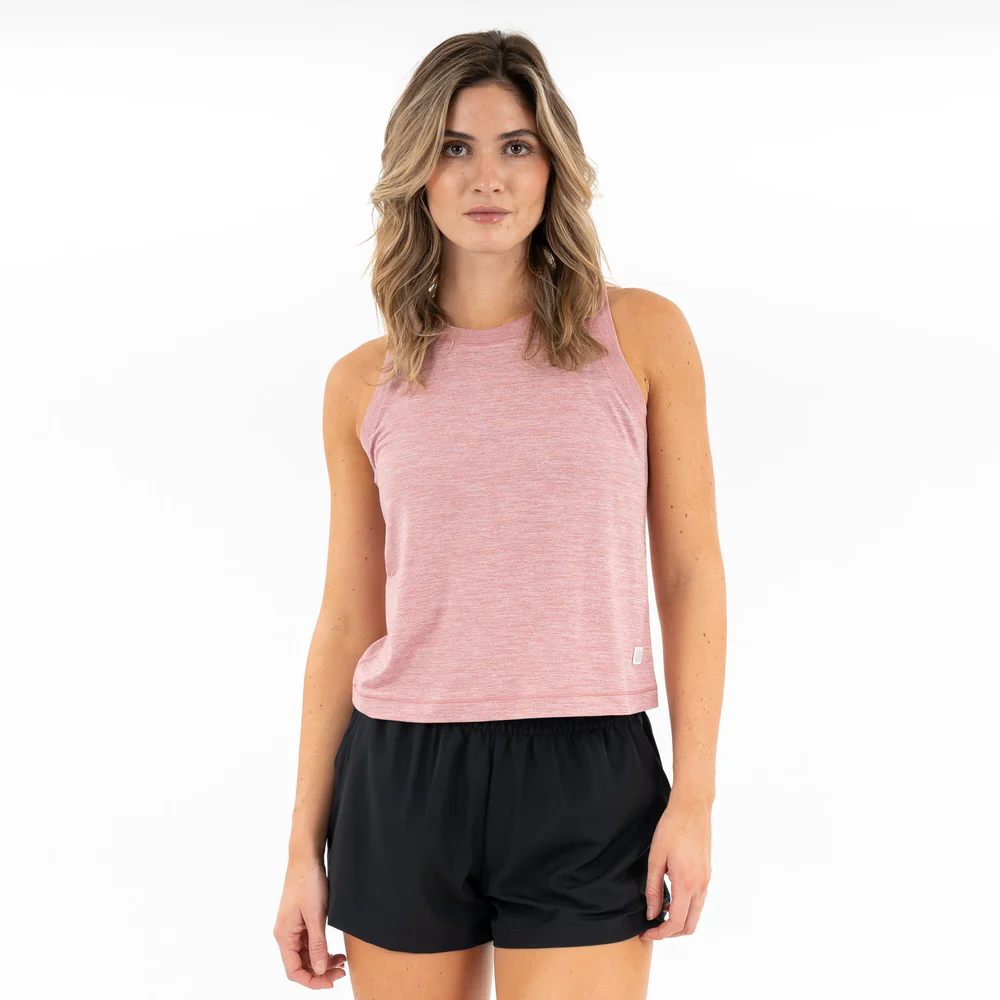 Drift Performance Crop Tank Women's Drift Crop Performance Tank Heather - Dusk Pink