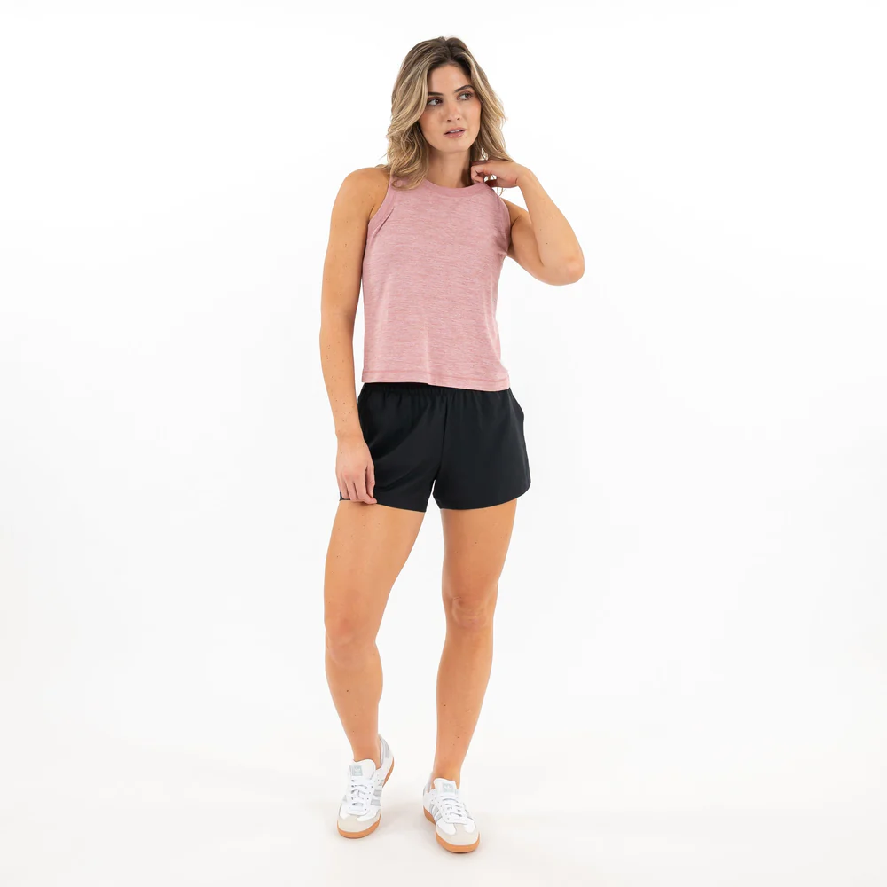 Drift Performance Crop Tank Women's Drift Crop Performance Tank Heather - Dusk Pink