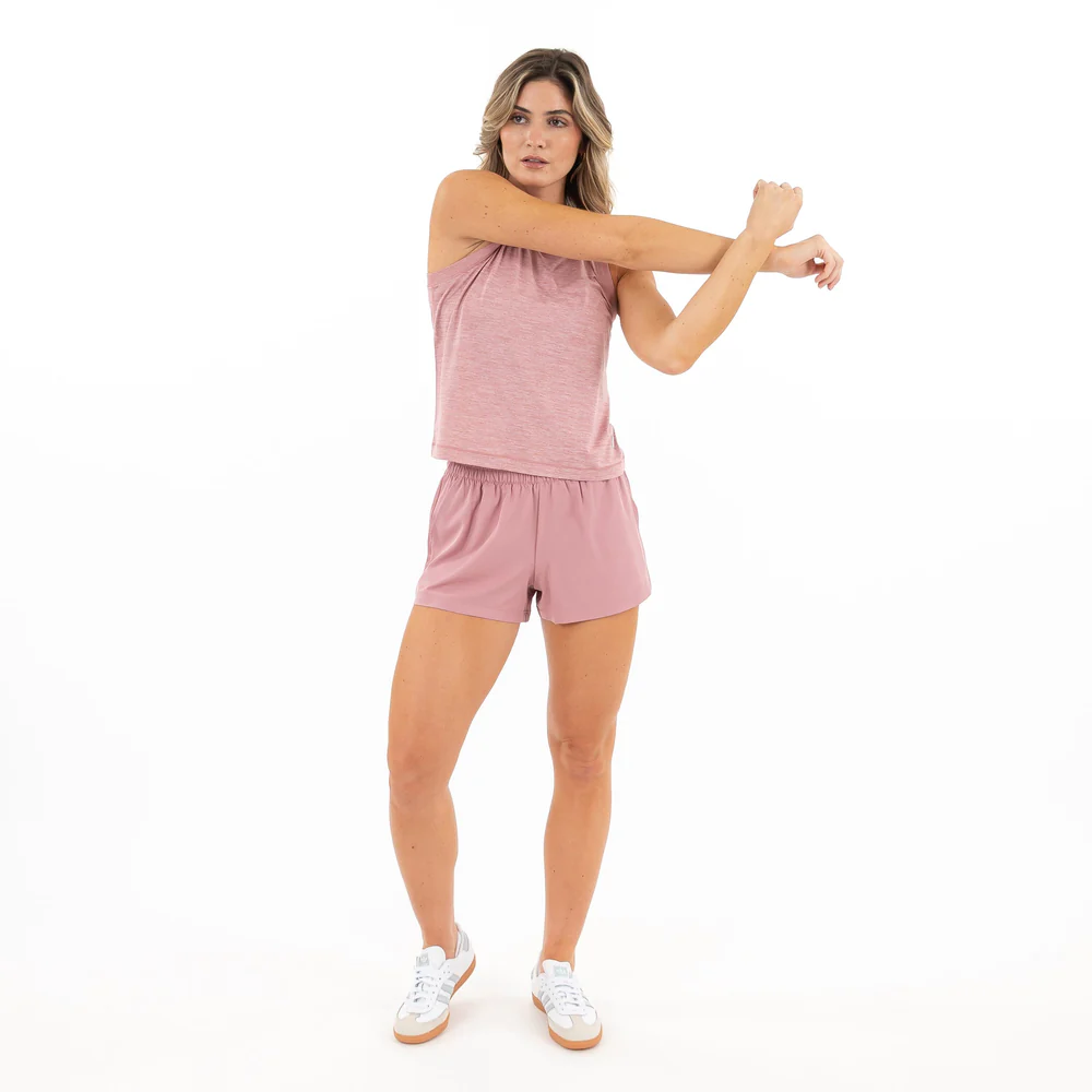 Drift Performance Crop Tank Women's Drift Crop Performance Tank Heather - Dusk Pink