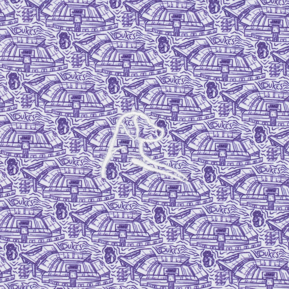 The James Madison Bridgeforth Stadium Men's Short Sleeve Collegiate Polo White