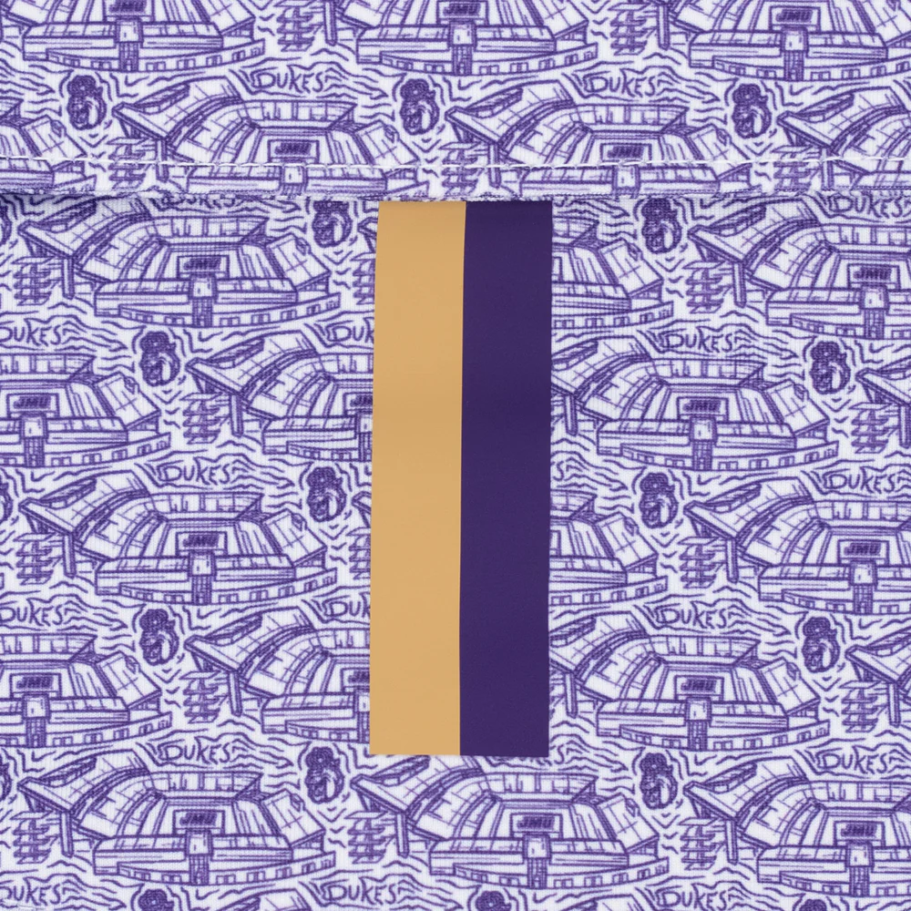 The James Madison Bridgeforth Stadium Men's Short Sleeve Collegiate Polo White