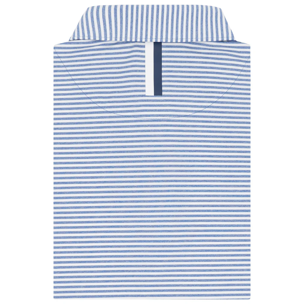 The Barts Heather Stripe Men's Short Sleeve Performance Polo Dusk Blue/White
