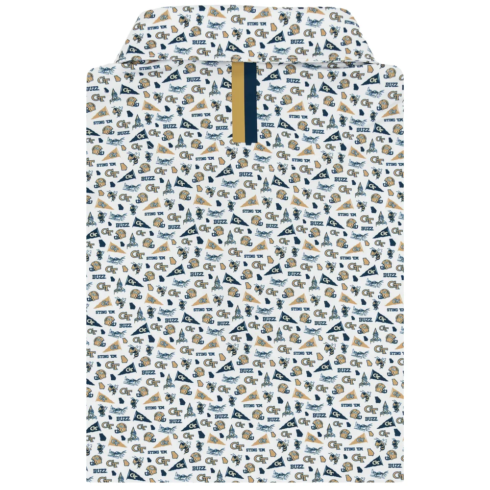 The Georgia Tech Gameday Men's Short Sleeve Collegiate Polo White