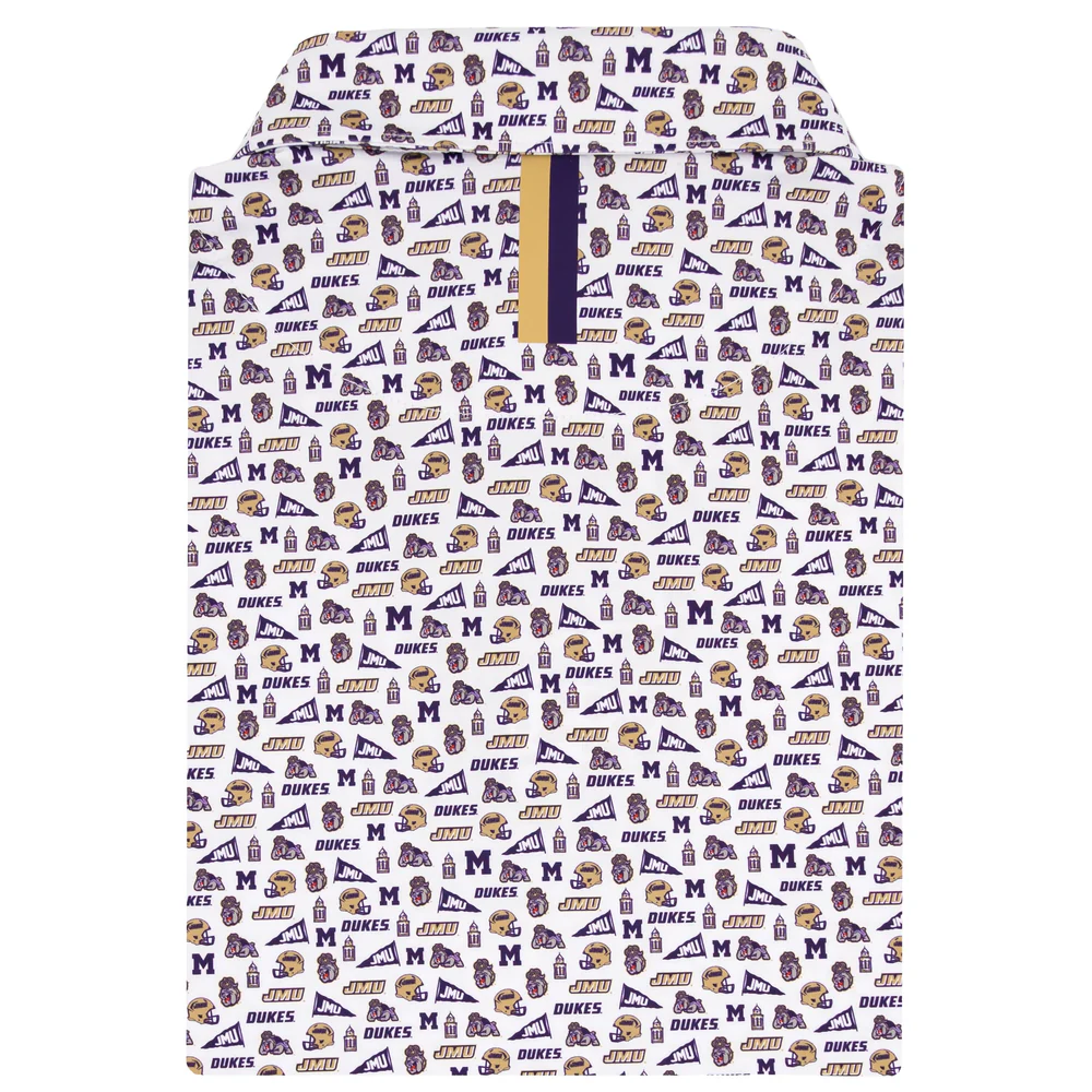 The James Madison Gameday Men's Short Sleeve Collegiate Polo White