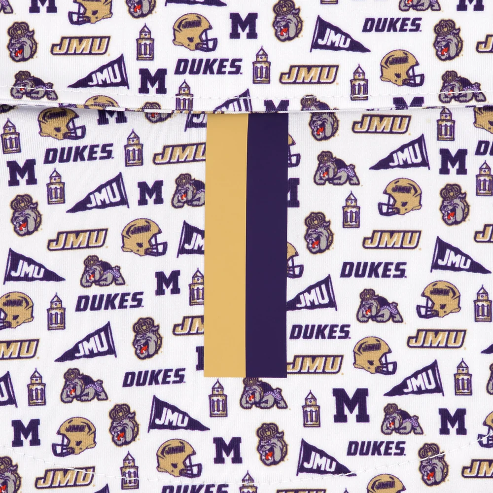 The James Madison Gameday Men's Short Sleeve Collegiate Polo White