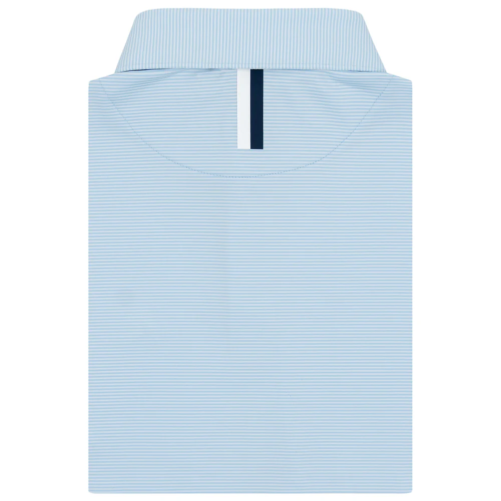 The Crispy Stripe Men's Short Sleeve Performance Polo Zenith Blue/White