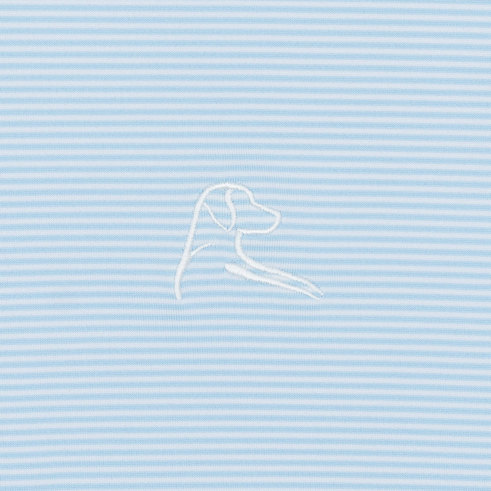 The Crispy Stripe Men's Short Sleeve Performance Polo Zenith Blue/White