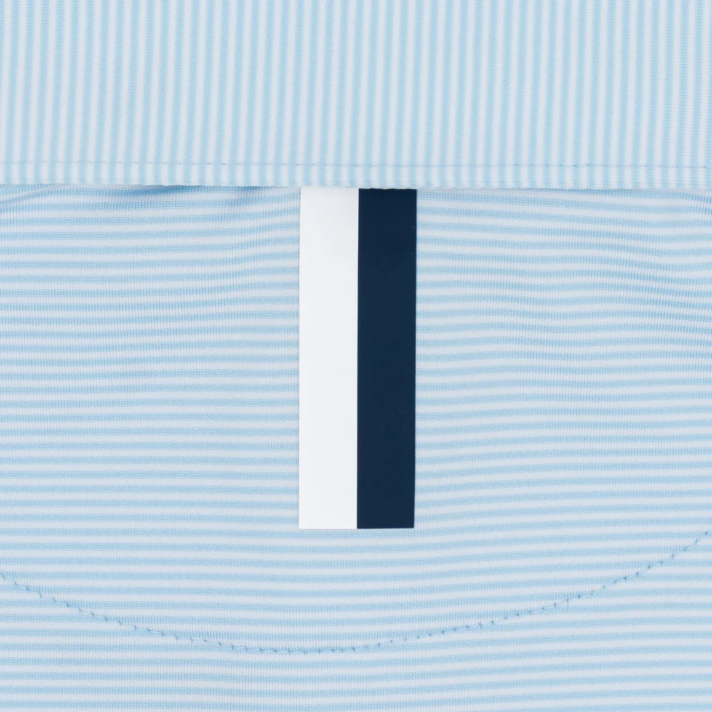 The Crispy Stripe Men's Short Sleeve Performance Polo Zenith Blue/White