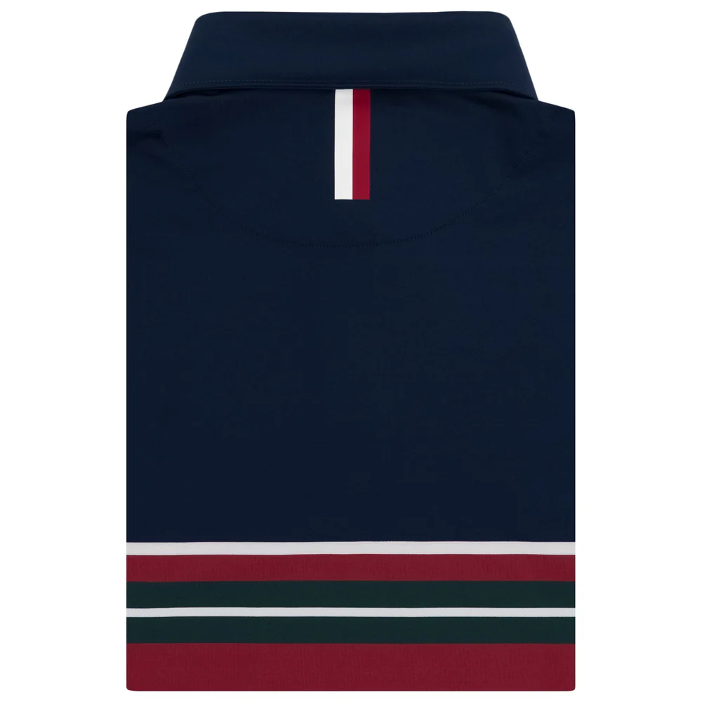 The Emmet Block Men's Short Sleeve Performance Polo Ponderosa Green/Fleet Navy