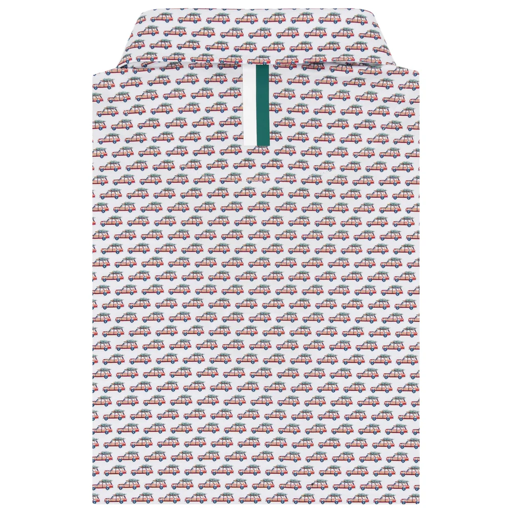 The Family Truckster Men's Short Sleeve Performance Polo White