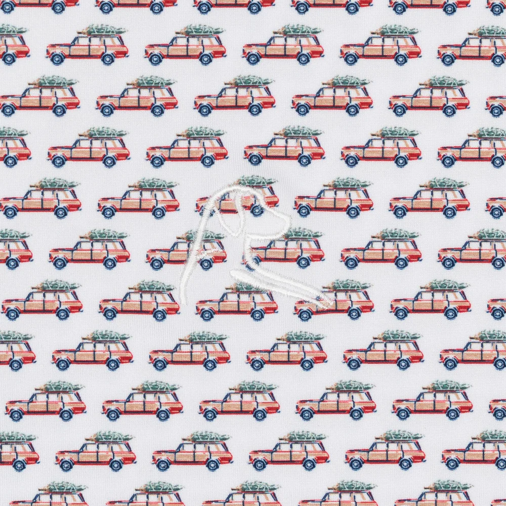 The Family Truckster Men's Short Sleeve Performance Polo White