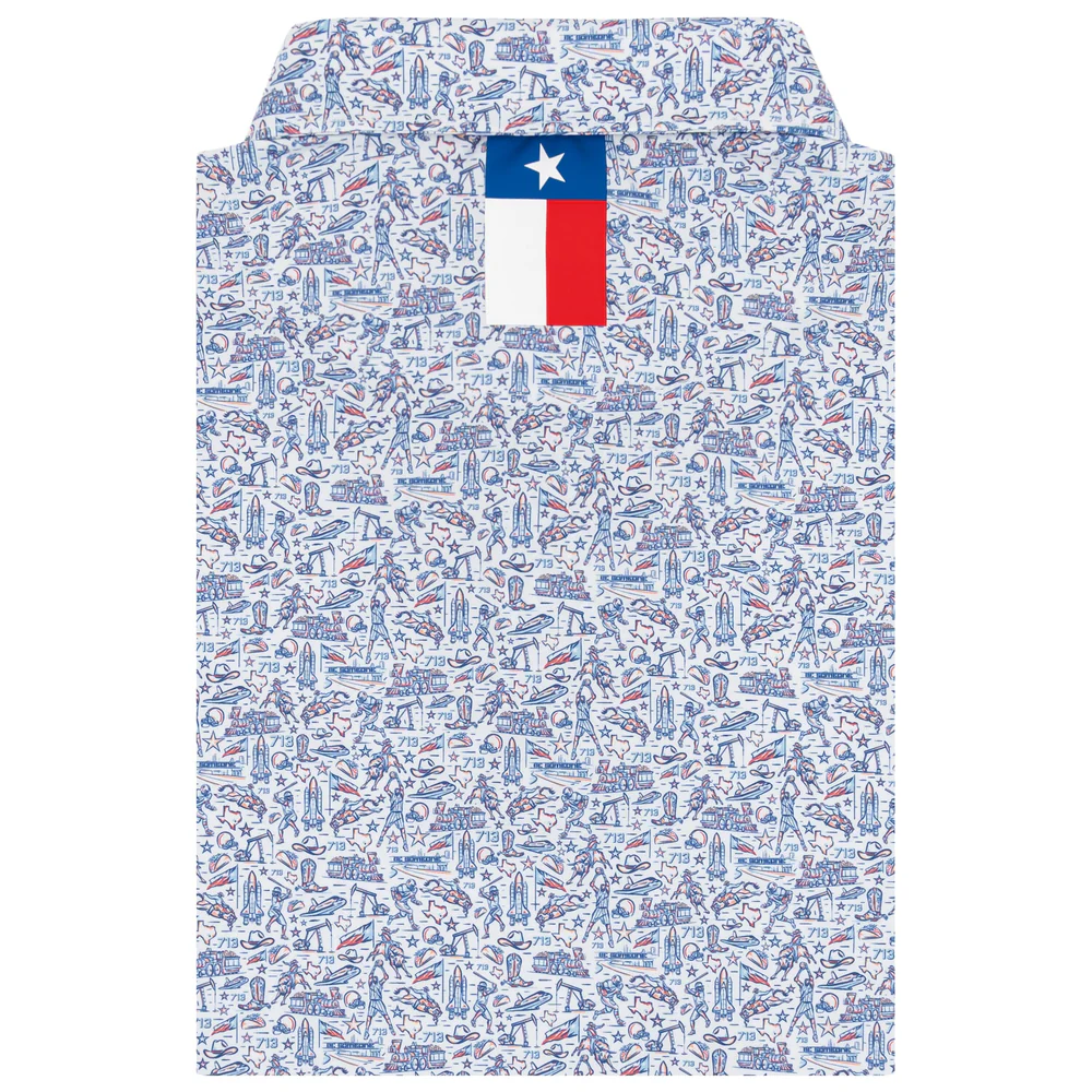 The Houston Men's Short Sleeve Performance Polo White