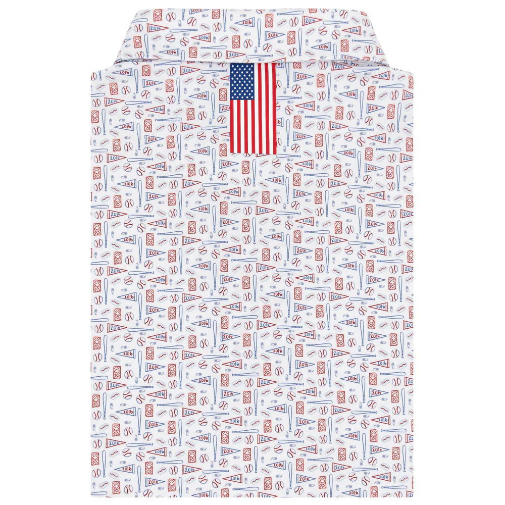 The Pennant Race Men's Short Sleeve Performance Polo White