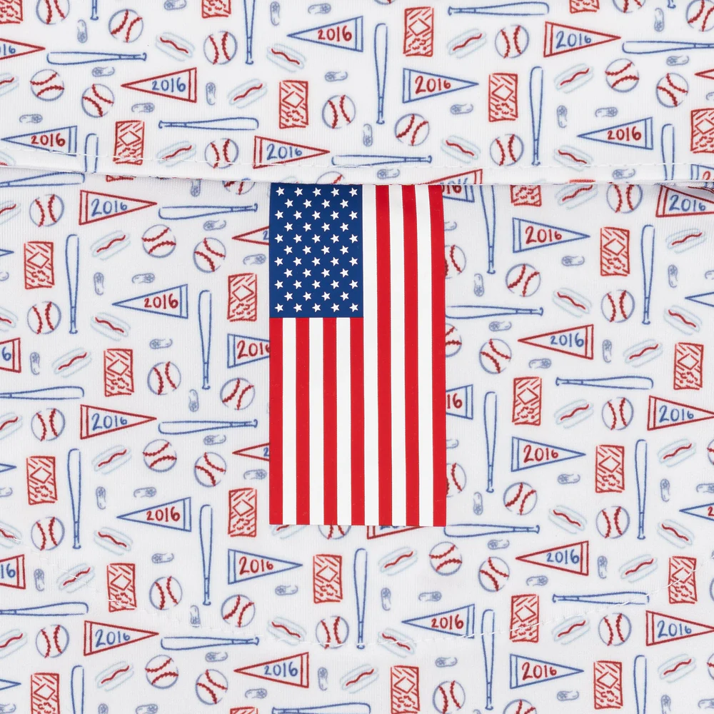 The Pennant Race Men's Short Sleeve Performance Polo White