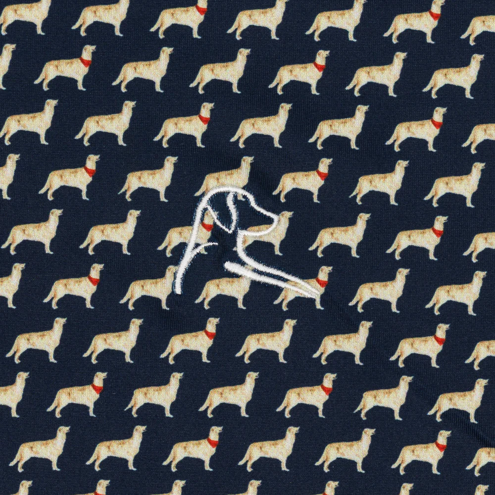 The Golden Retriever Men's Short Sleeve Performance Polo Fleet Navy