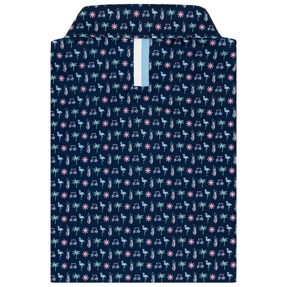 The Beach Birdie Men's Short Sleeve Performance Polo Fleet Navy