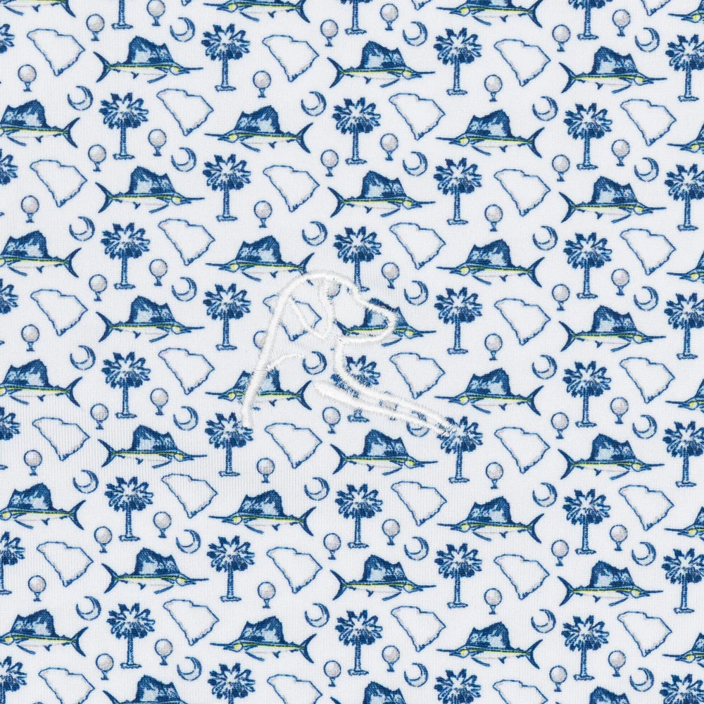 The Palmetto Catch Men's Short Sleeve Performance Polo White