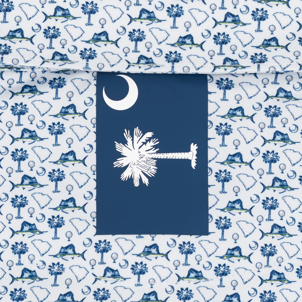 The Palmetto Catch Men's Short Sleeve Performance Polo White 3 The Palmetto Catch Men's Short Sleeve Performance Polo White