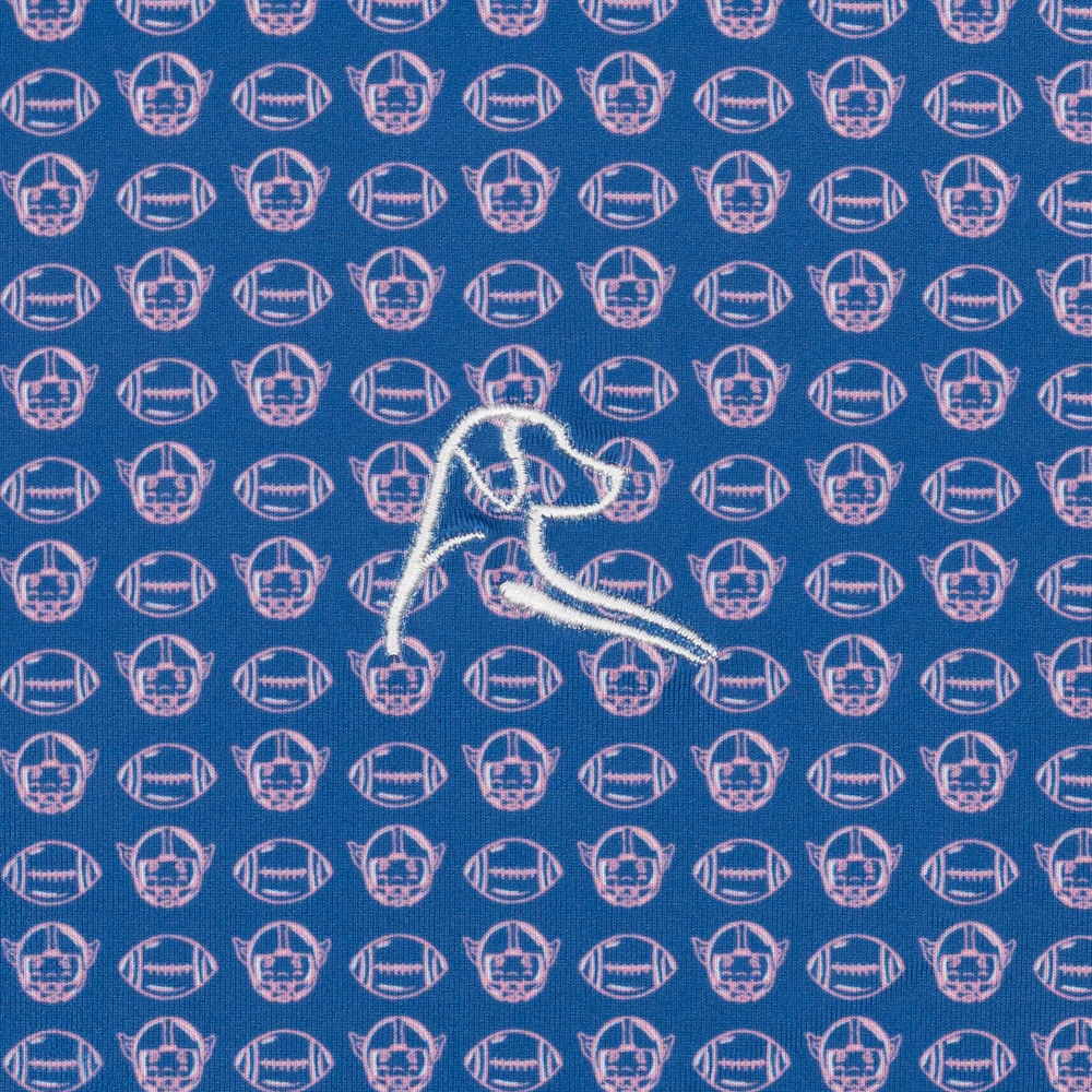 The Pigskin Men's Short Sleeve Performance Polo Short Stop Blue