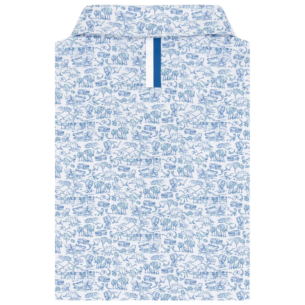 The Prehistoric Men's Short Sleeve Performance Polo White