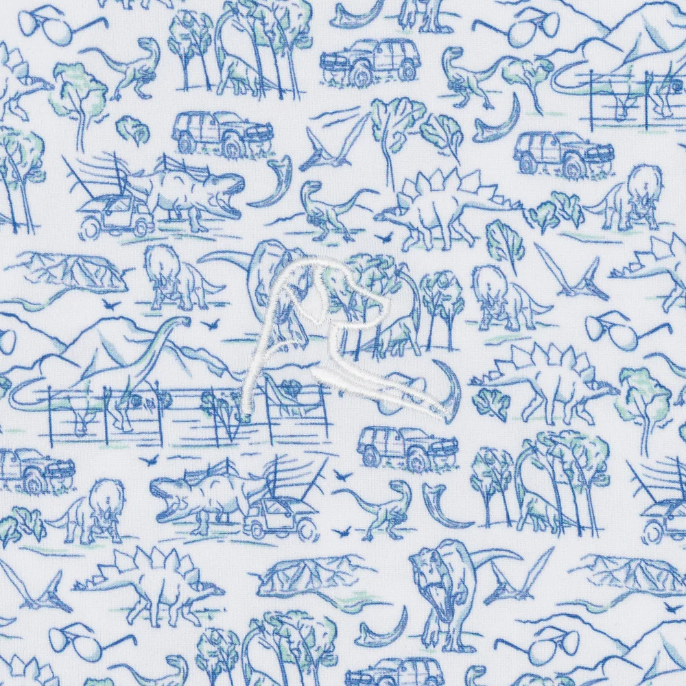 The Prehistoric Men's Short Sleeve Performance Polo White