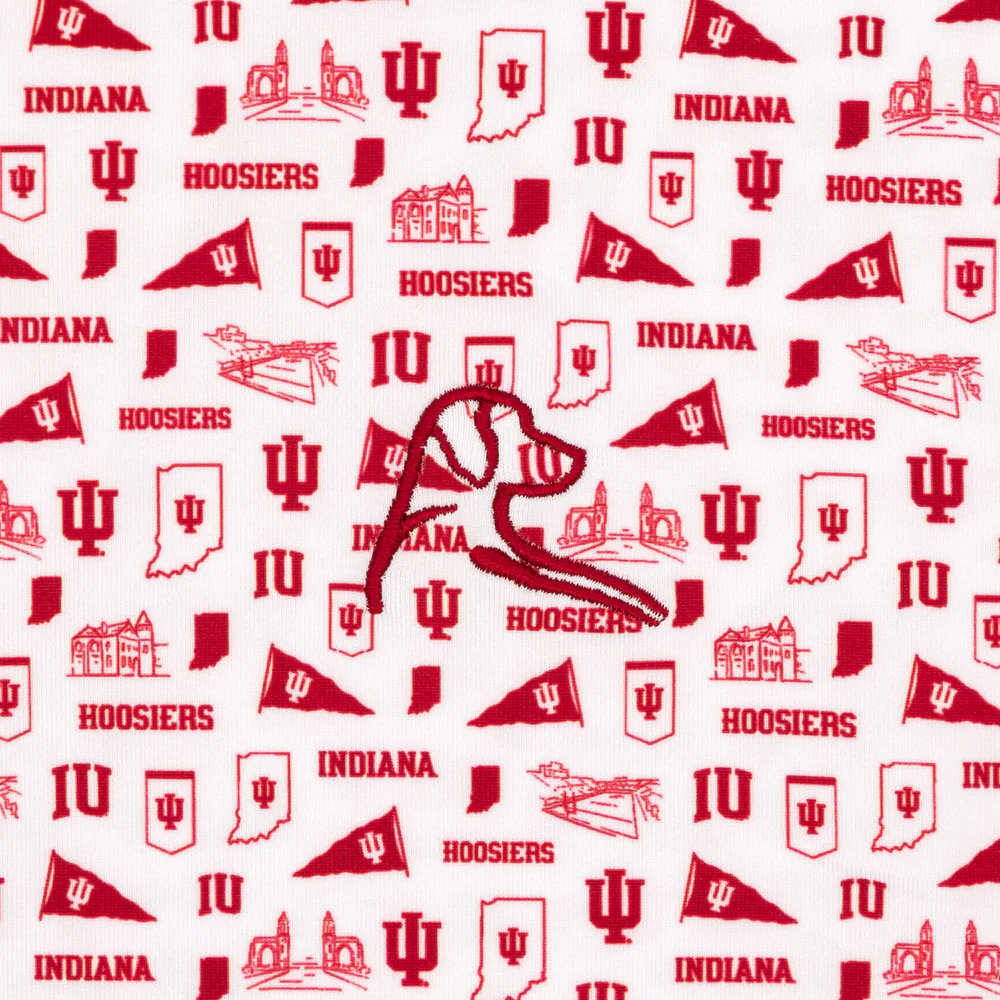 The Indiana Gameday Men's Short Sleeve Collegiate Polo White