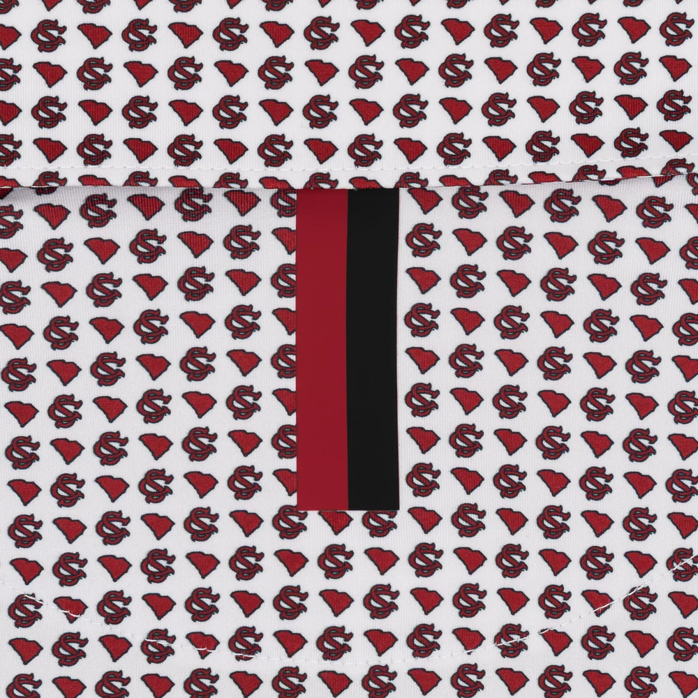 The South Carolina Go Cocks Men's Short Sleeve Collegiate Polo White