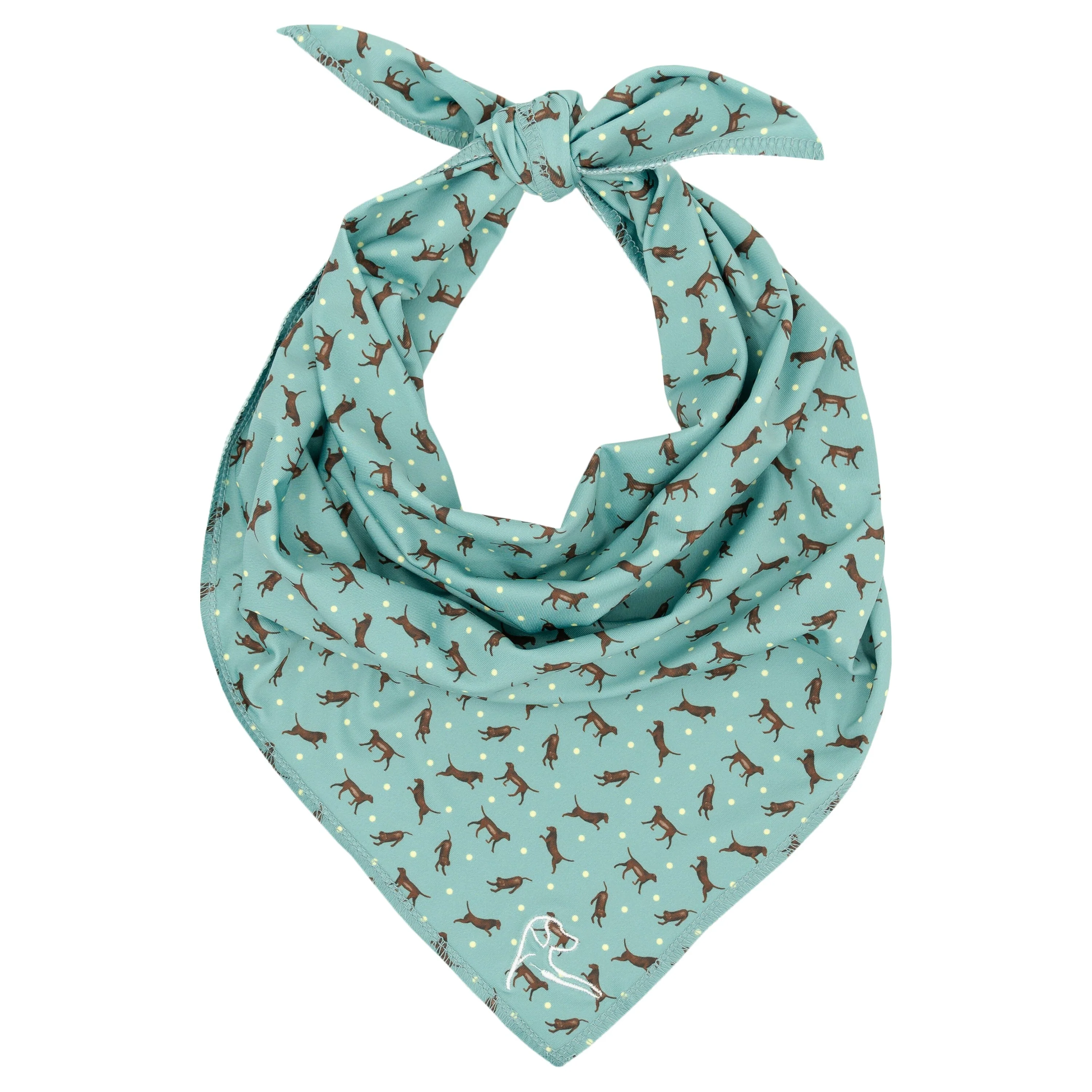 The Chocolate Lab Dog Bandana Sea Green