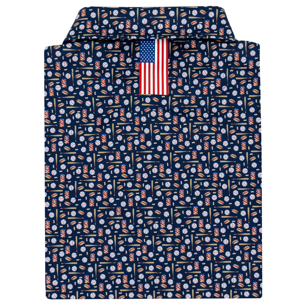 The 7th Inning Stretch Men's Short Sleeve Performance Polo Admiral Navy - USA