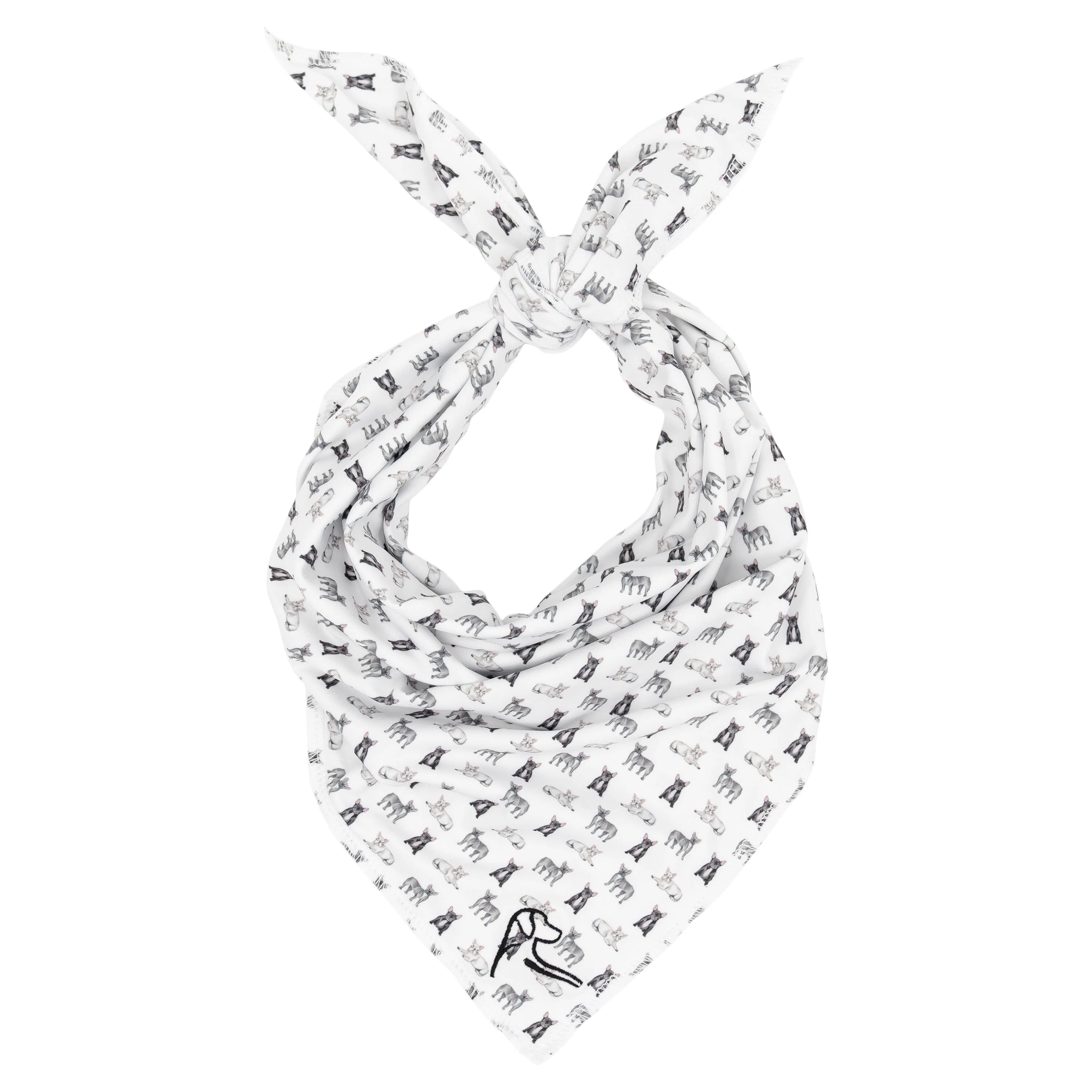 The Frenchie Dog Bandana White