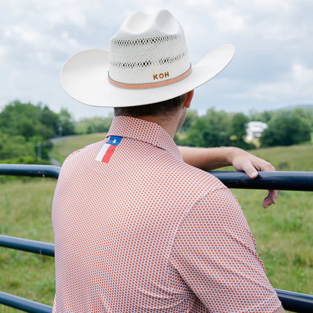 The Don't Mess Men's Short Sleeve Performance Polo Burnt Orange