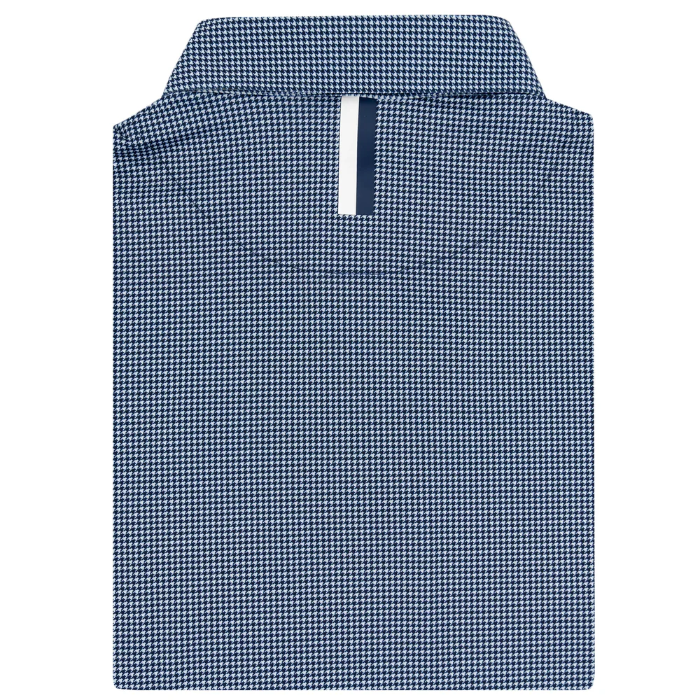 The Dogstooth Houndstooth Men's Short Sleeve Performance Polo Fleet Navy/White