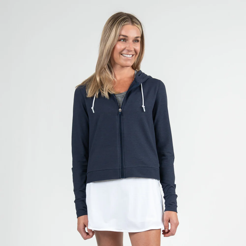 Tempo Performance Full-Zip Hoodie Women's Tempo Performance Full-Zip Hoodie Heather - Fleet Navy