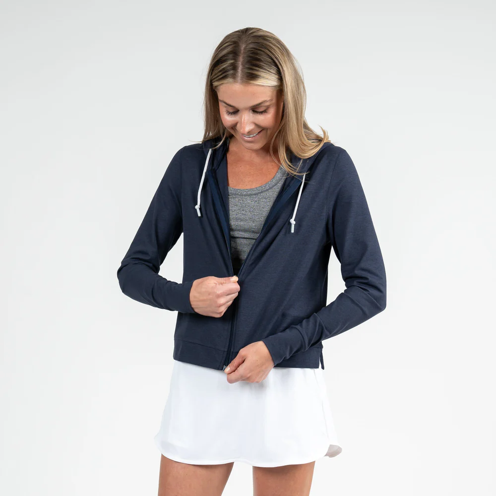 Tempo Performance Full-Zip Hoodie Women's Tempo Performance Full-Zip Hoodie Heather - Fleet Navy 3 Tempo Performance Full-Zip Hoodie Women's Tempo Performance Full-Zip Hoodie Heather - Fleet Navy