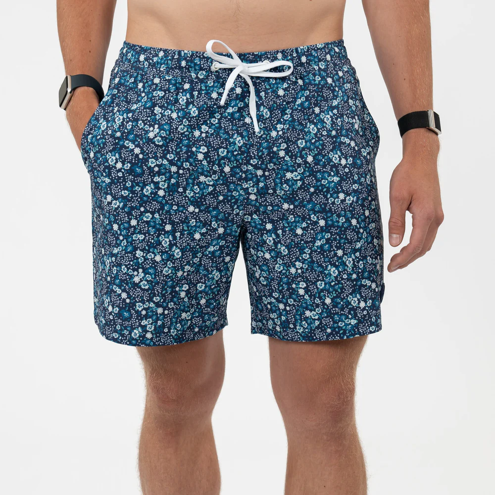 Medley Swim Trunk Men's Medley Swim Trunk Floral Oasis - Fleet Navy