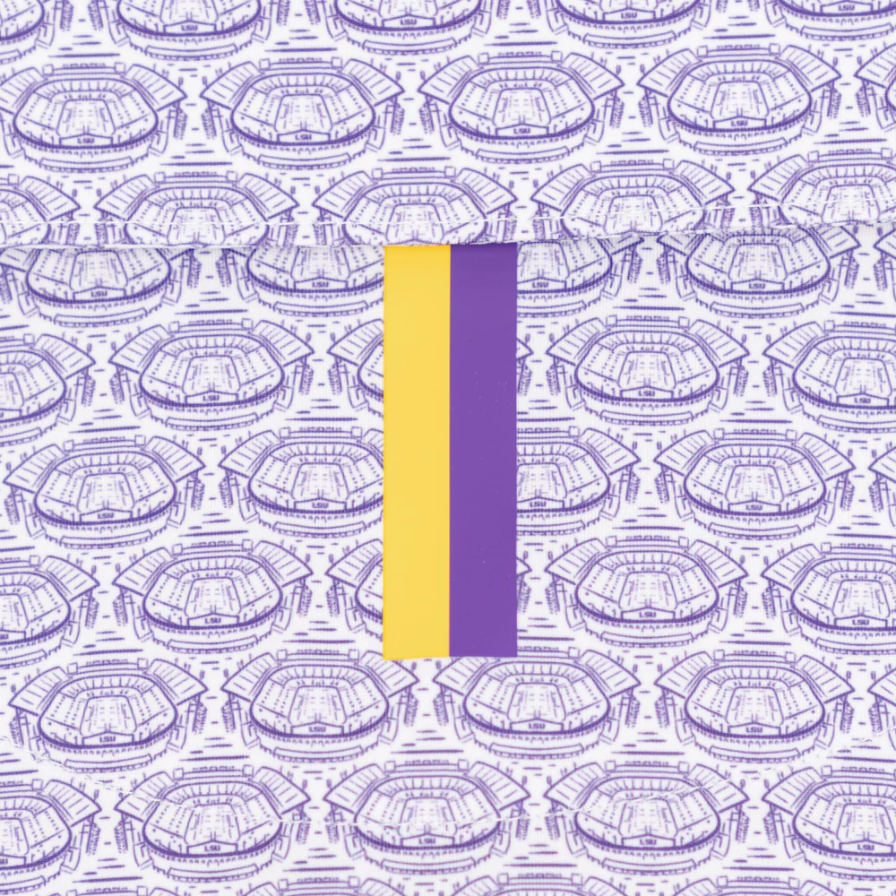 The LSU Death Valley™ Men's Short Sleeve Collegiate Polo Reauxback Purple